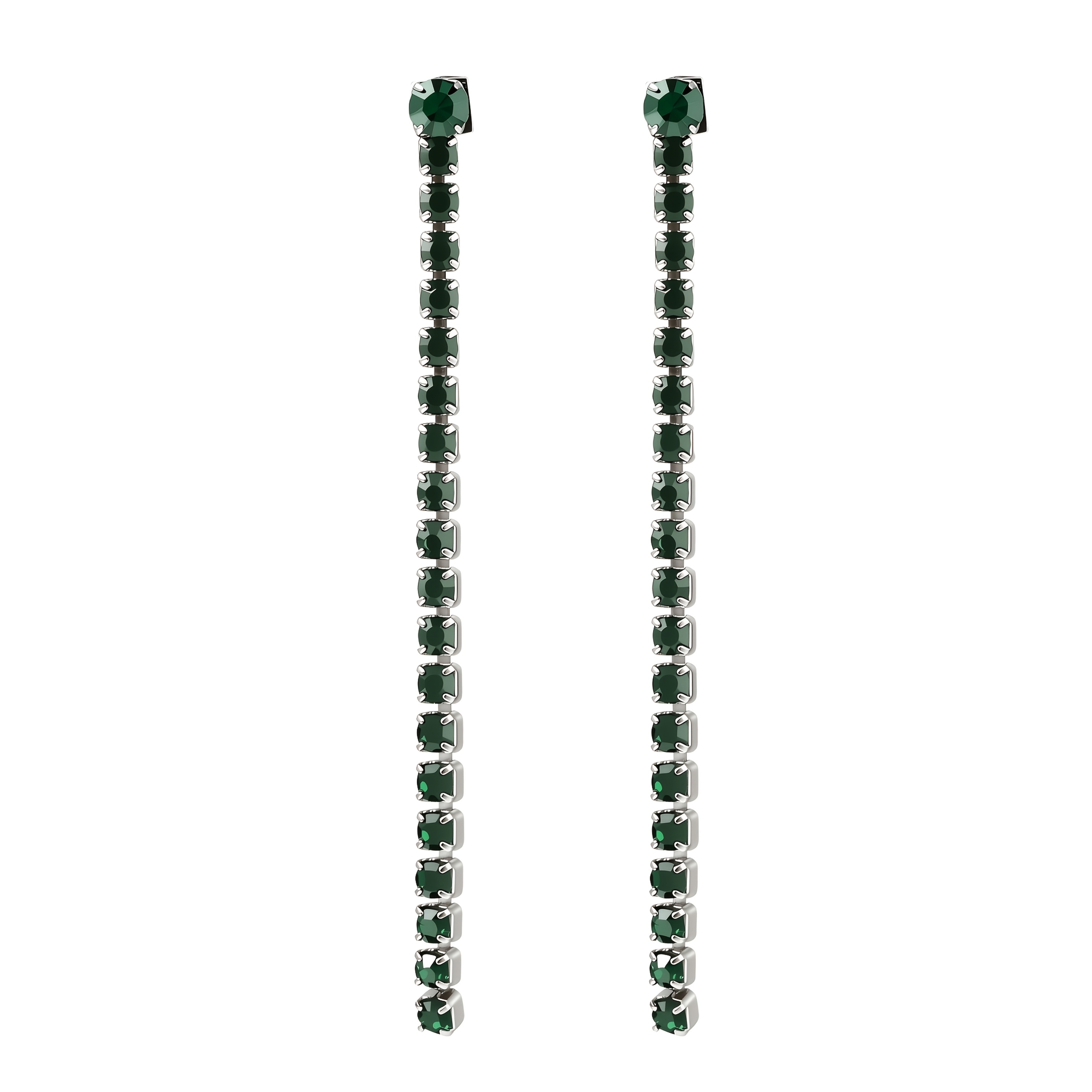 Women's Trendy Long Tassel Zirconia Stud Earrings, 12 Colors Available